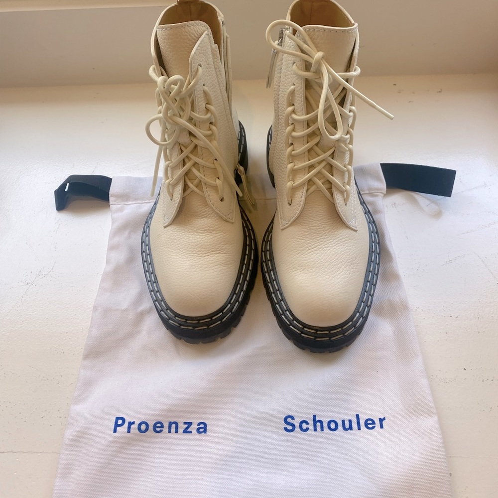 Proenza Schouler white combat boots, 36.5 barely worn